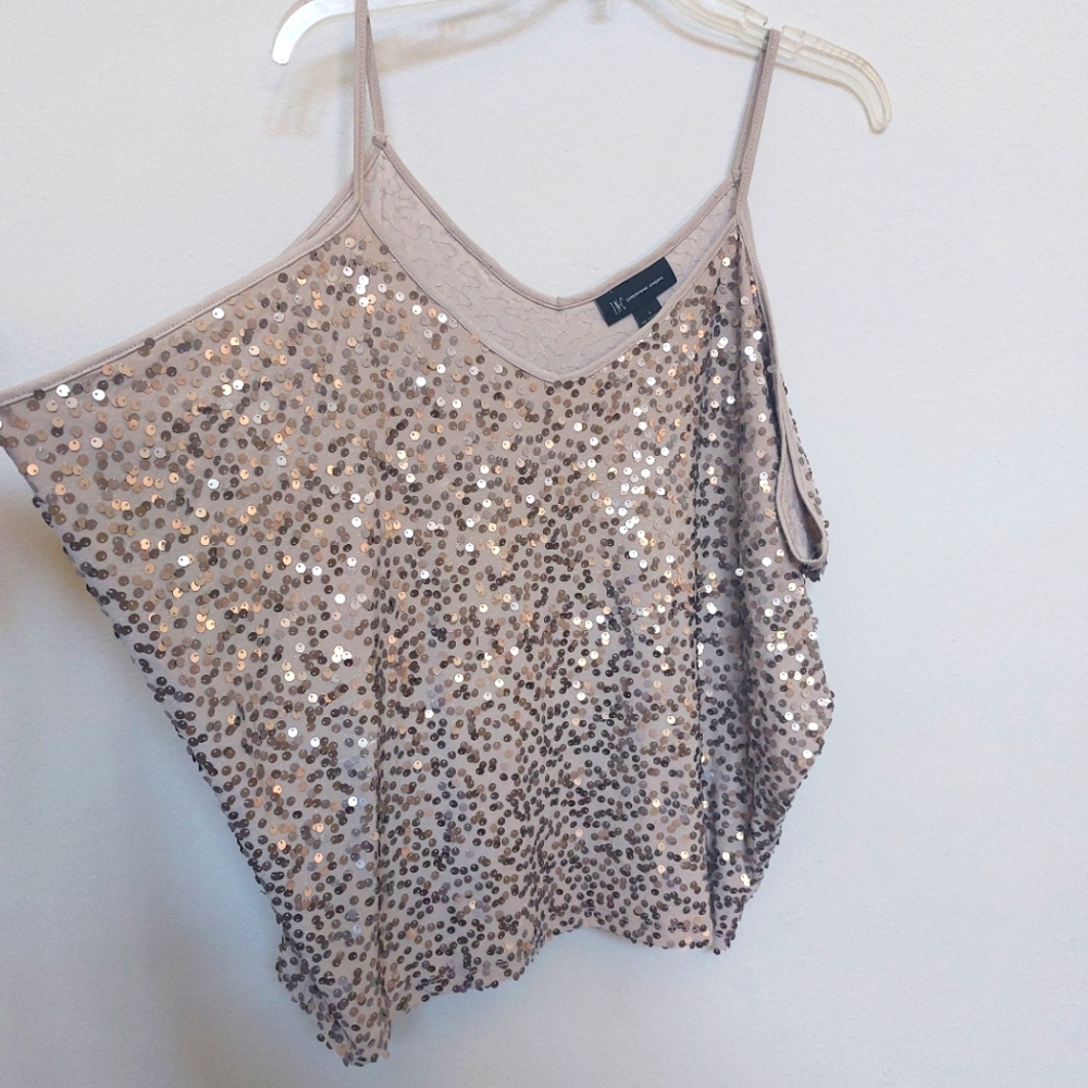 INC INTERNATIONAL Sequin Embellished Tank Top Size Large